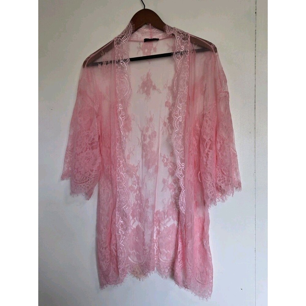 Avid Love Blouse Womens S Cardigan Pink Sheer Y2K Fairy Princess Retro Dainty